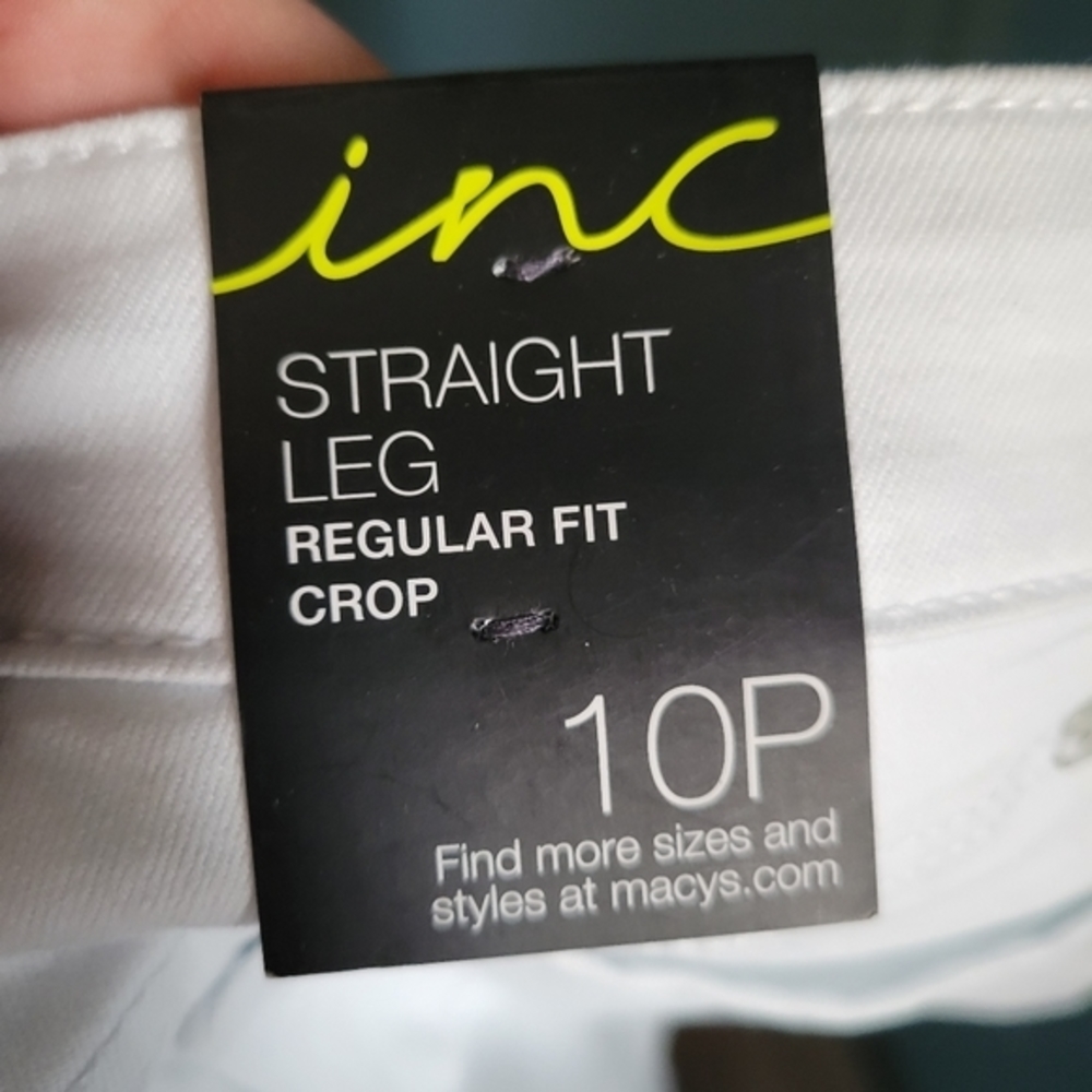 INC NWT straight leg regular fit crop size 10 Petite lace‎ bottom - Picture 3 of 10